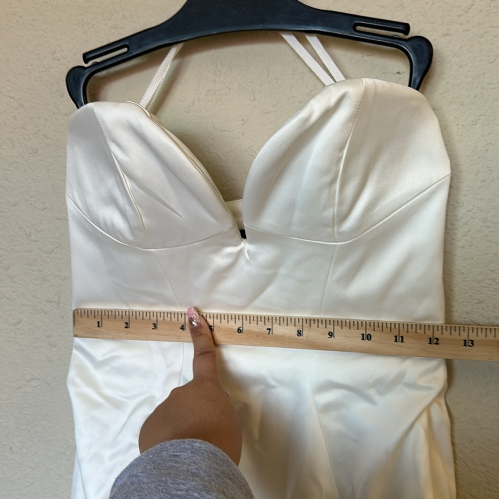 HOUSE OF CB 'Giselle' Ivory Satin Strapless Bridal Gown NWOT‎ size S - Picture 6 of 12